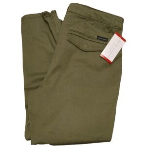 NWT Women's SOCIAL STANDARD Logan Utility Skinny Pants Green 2